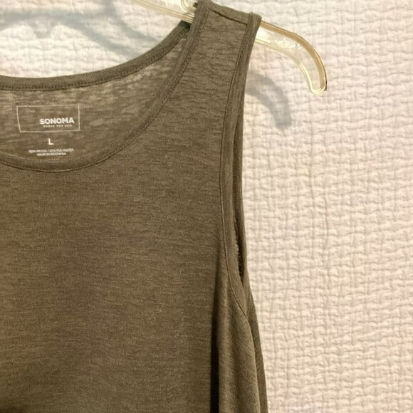 Sonoma Goods For Life Tank Top Flowy Lightweight Women's Sz Large Green Relaxed - Picture 3 of 7